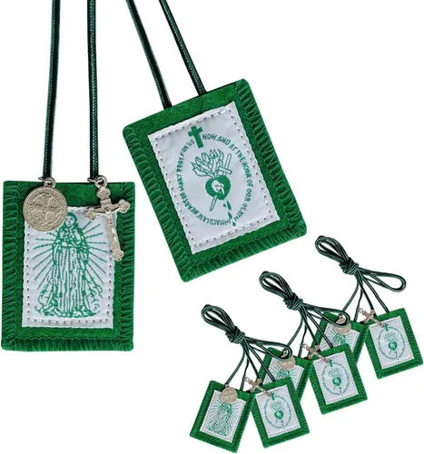 Miniatura 12 de TALPGOD Sagrado Corazón de Jesús, Escapulario de Cuero de Nuestra Señora del Monte Carmelo, Escapularios Católicos Católicos, Religiosos Católicos