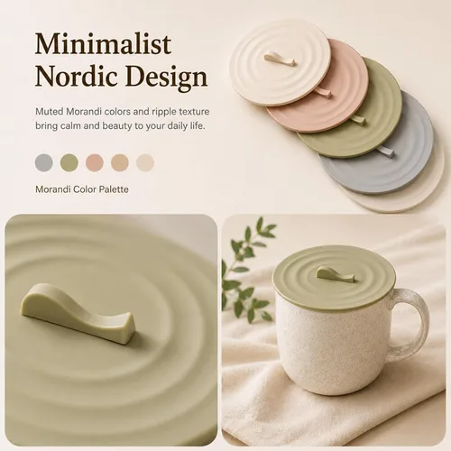 Miniatura 6 de Tapas de silicona para tazas de café, paquete de 4 fundas de silicona reutilizables para bebidas frías y calientes, cubiertas flexibles a prueba