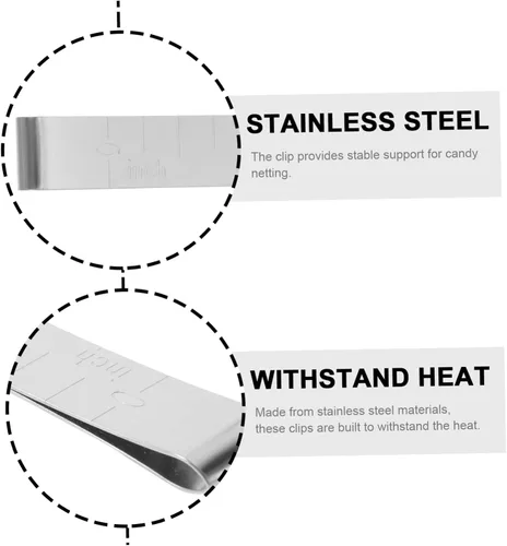 Miniatura 7 de Mobestech 2sets Sugar Machine Candy Clips Reusable Stainless Steel Candy Floss Making Supplies 10pcs*2