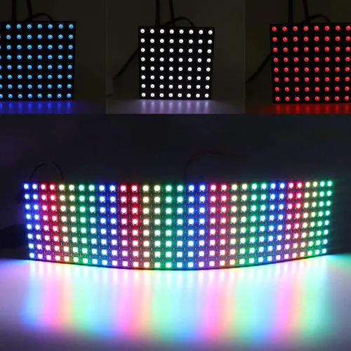 Miniatura 6 de WS2812B RGB LED Digital Flexible Panel de luz direccionable individualmente WS2812 16x16 Módulo Matriz Pantalla DC5V (16 x 16 256 píxeles)