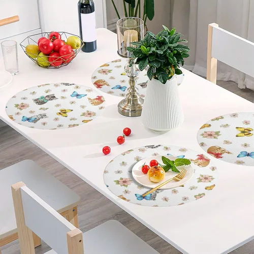 Miniatura 6 de Playful Kittens Table Placemat, Non Slip Heat Resistant Dinner Mat for Kitchen one sizex4