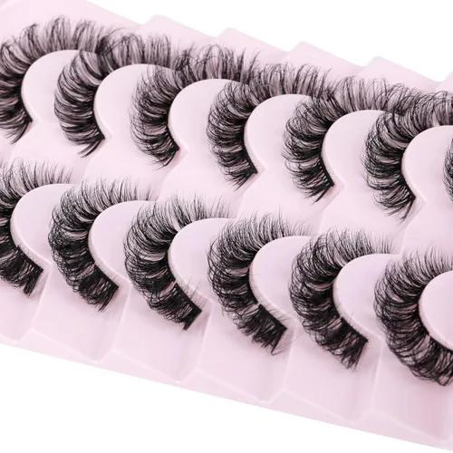 Miniatura 6 de Extensiones de pestañas naturales en racimo, pestañas postizas de aspecto natural wispy, pestañas individuales, tiras 3D, extensiones de pestañas