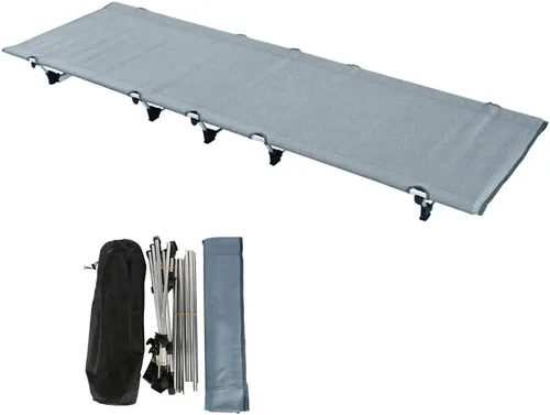 Tienda de campaña plegable ultraligera portátil individual para campamento, cama de cuna de aleación de aluminio, marco de metal resistente, incluye