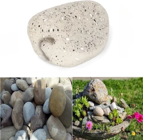 Miniatura 5 de 1 unids impermeable resina falsa piedra al aire libre clave corrector para jardín/patio/decoración al aire libre/decoración oculta blanco
