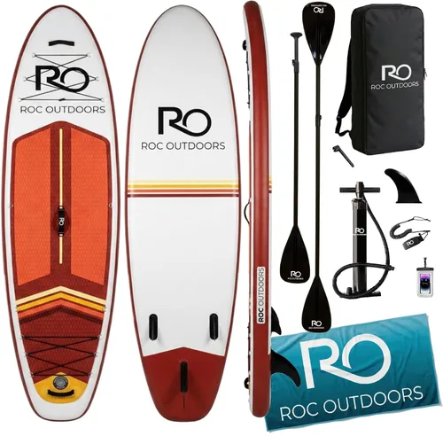 Miniatura 46 de Roc Tabla de remo inflable con accesorios y mochila de alta calidad, cubierta antideslizante, bolsa impermeable, correa, remo y bomba de mano.
