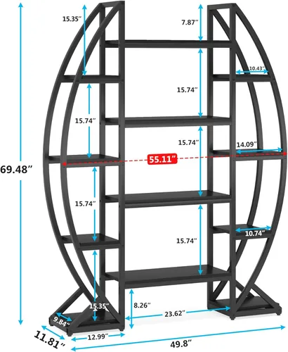 Tribesigns Soporte curvado para plantas de interior, estante grande de metal de 8 niveles, soporte de maceta industrial de 69 pulgadas de alto para