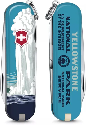 Miniatura 3 de Victorinox Cuchillo clásico SD Swiss Army, compacto, 7 funciones, navaja de bolsillo de fabricación suiza con hoja pequeña, destornillador y llavero
