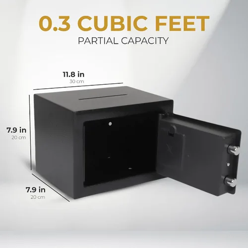 Miniatura 6 de Darice Caja fuerte para dinero, caja fuerte con cerradura electrónica de combinación y llave de emergencia, caja fuerte para efectivo con ranura