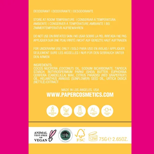 Miniatura 8 de PAPR-Desodorante natural en embalaje de papel sostenible sin residuos, desodorante vegano para hombres y mujeres, sin fragancia artificial, aluminio
