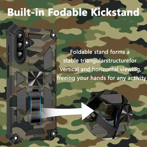 Miniatura 6 de CCSmall Funda de camuflaje para Samsung Galaxy A13, de grado militar, a prueba de golpes, resistente, funda protectora para teléfono con soporte