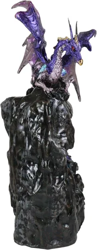 Miniatura 5 de Dragón púrpura de cuarzo azurita escalando una montaña de piedra preciosa, figura decorativa de piedra sintética, quemador de incienso de reflujo