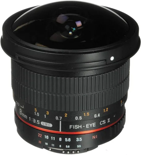 Miniatura 8 de Rokinon HD8M-NEX - lente de ojo de pez de 8 mm f/3.5 HD con capucha desmontable para Sony E-Mount DSLR