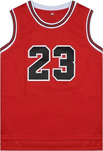 Camisetas de baloncesto juveniles #23, clásicas, retro, hip hop, baloncesto, sudadera sin mangas, regalo para niños, negrorojo, XS-XL
