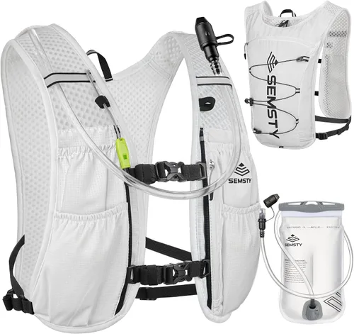 Miniatura 10 de Chaleco de Hidratación para Correr 5L, Paquete de Chaleco para Correr con Vejiga de Agua de 1.5L, Mochila de Agua Ligera para Senderismo, Correr
