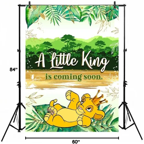Miniatura 4 de Similar Decoraciones de baby shower para niños, 5 x 7 pies, telón de fondo africano Baby Shower de vinilo para baby shower, Simba Wild One Jungle