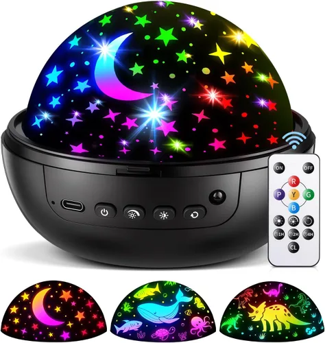 Miniatura 9 de COOLNIGHT Decoración de habitación para niños, 93 iluminación+3 películas, decoración de habitación infantil, control remoto+regulable+luz nocturna