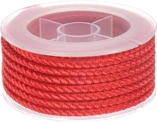 Miniatura 20 de HARFINGTON Cordón de hilo de nailon para cuentas de 0.063 in, cuerda de nailon trenzado extrafuerte para manualidades, pulseras, joyería, Negro