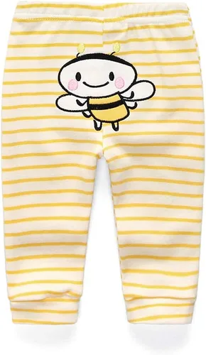 Miniatura 3 de Leggings unisex de algodón para recién nacido, paquete de 4 pantalones bordados, casuales, de 0 a 24 meses, para niños y niñas