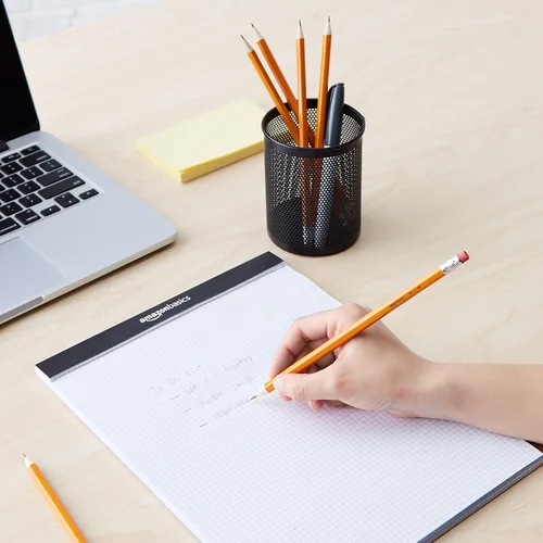 Miniatura 4 de Amazon Basics Lápices de aula con estuche de madera #2 con borradores, preafilados, mina HB, paquete de valor de 30 unidades, naranja