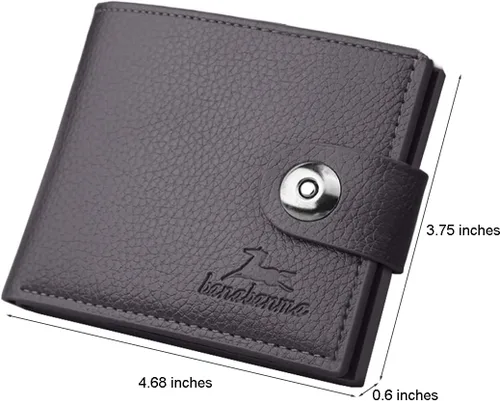 Miniatura 37 de Cartera delgada para hombre con monedero, cartera minimalista con cremallera, carteras plegables para hombre con tarjetero de crédito, cartera