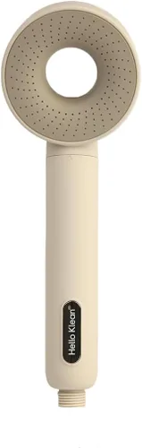 Hello Klean Cabezal de ducha en color beige – Filtra metales no deseados, cloro e impurezas que se encuentran en el agua – Mejora la calidad de la