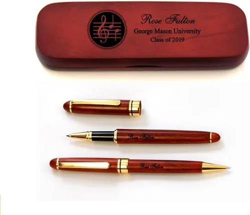 Miniatura 21 de Juego de bolígrafos de graduación de madera de arce macizo personalizado para médico MP-Médico-GD