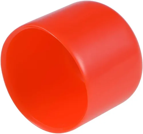 Miniatura 9 de uxcell 20 tapas de goma de 0.394 in de vinilo de identificación redonda tapa tapa de rosca de tornillo protectores rojo