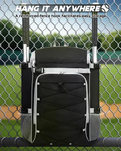Miniatura 7 de Bolsa de equipo para receptores de béisbol y sóftbol para casco, protector de pecho, protectores de piernas, tacos, mochila grande de béisbol