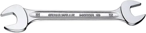 Stahlwille 40030809 Llaves dobles de extremo abierto, motor n.º 10, tamaño 0.315 x 0.354 in, ángulo de desplazamiento de 15 grados, métrico, grado
