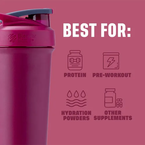 Miniatura 4 de BlenderBottle Sport Sleek - Botella agitadora de acero inoxidable aislada con batidor de alambre, batidos de proteínas e hidratación para atletas