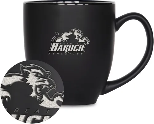 Miniatura 202 de Rico Industries - Taza de cerámica mate negra con grabado láser estándar de 15oz para NCAA (escuelas T & U) - Para bebidas calientes o frías