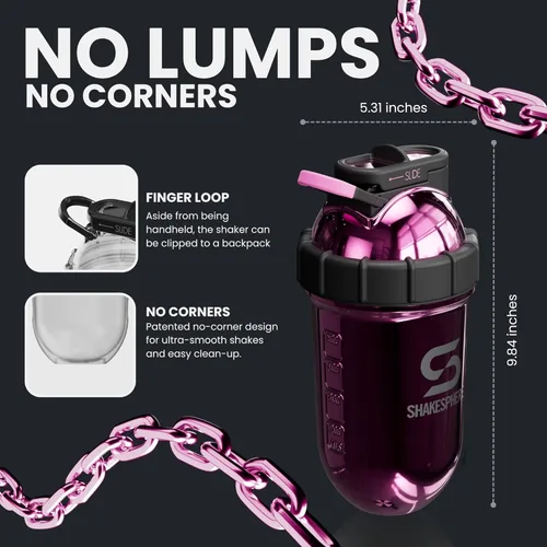 Miniatura 5 de SHAKESPHERE Botella agitadora de acero inoxidable - Botella agitadora de proteína aislada de 24 onzas para bebidas calientes y frías - Ideal