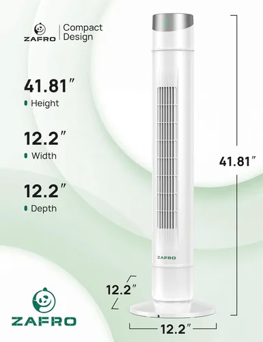 Miniatura 61 de ZAFRO Ventilador de torre inteligente para dormitorio, ventilador de torre oscilante de 120°, 28 pies/s de alta velocidad, 12 velocidades, 4 modos