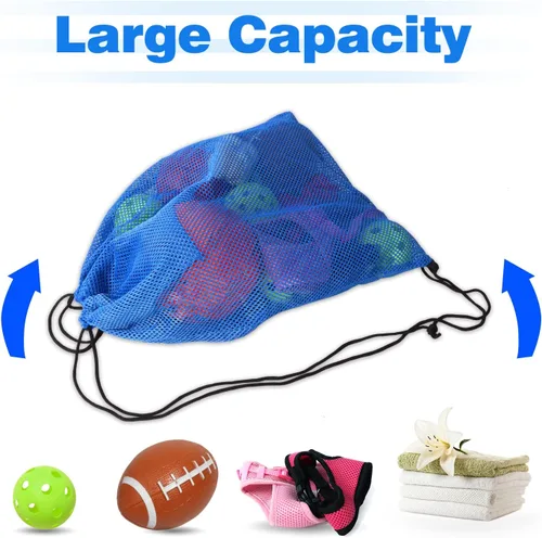 Miniatura 51 de GSE Games & Sports Expert Bolsa de malla con cordón para béisbol, pelotas de pickleball, pelotas de golf, gimnasio, equipo de natación, lavandería