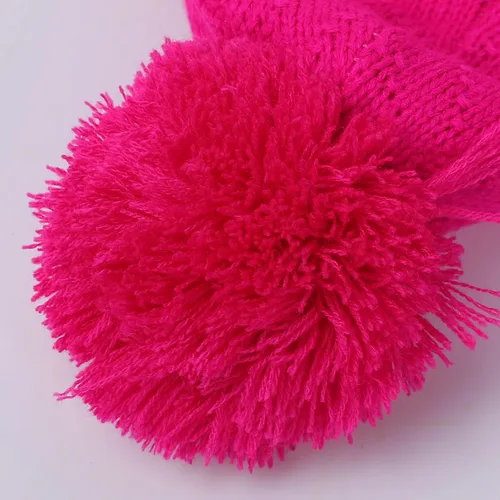 Miniatura 51 de Conjunto de guantes y gorro de invierno para niños, gorro de forro polar cálido, gorro de punto y guantes para niños y niñas