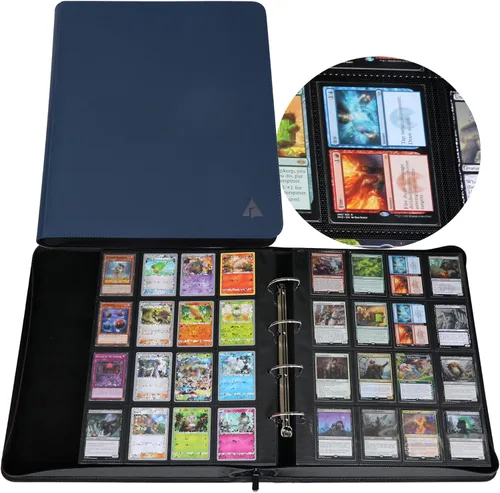 Miniatura 12 de Carpeta de tarjetas coleccionables 2000, carpeta de tarjetas de 16 bolsillos con anillas en D para tarjetas 2016, carpeta grande de colección