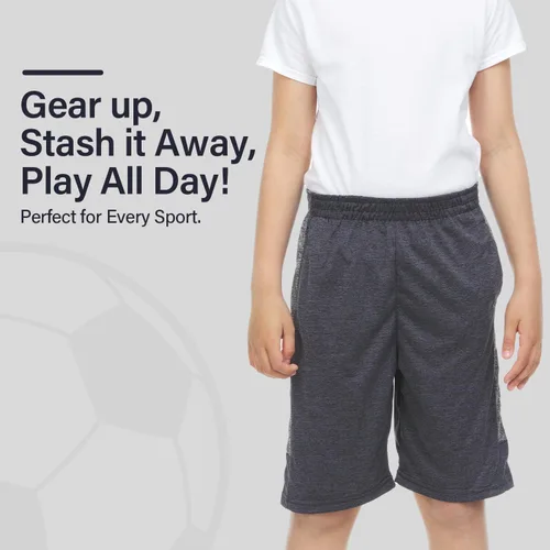 Miniatura 7 de Essential Elements Paquete de 5 pantalones cortos de baloncesto con bolsillos para niños