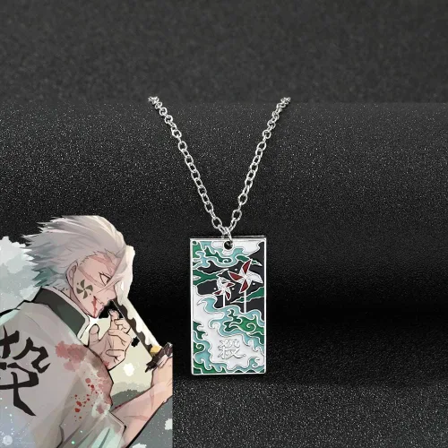 Miniatura 2 de Collar con colgante de esmalte de Tanjiro, disfraz de personaje, inspiración, cosplay, Kimetsu Hanafuda, collares, regalos de joyería para mujeres