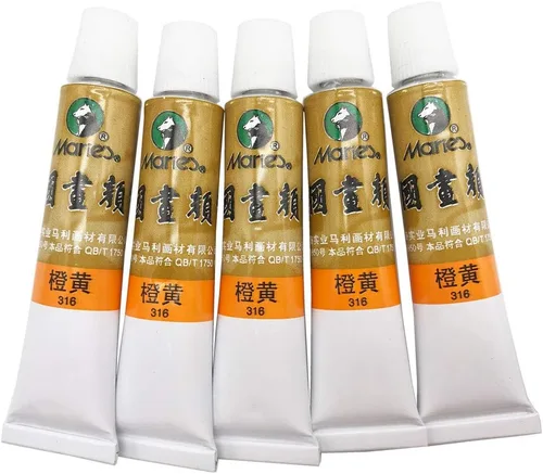 Miniatura 22 de Easyou Dibujo de acuarela de tubos de color de pintura china de gran tamaño de Marie's 0.4 fl oz* 5pcs No. 302 Scarlet