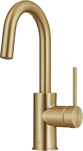 Miniatura 11 de KRAUS Oletto - Grifo de barra de cocina de un solo mango con ensamble de montaje superior QuickDock en latón cepillado, KPF-2600BB