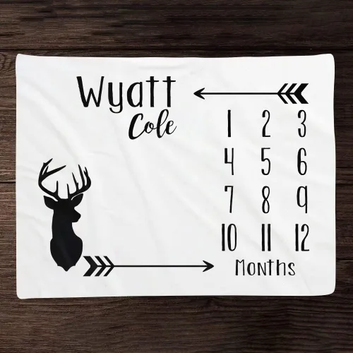 Miniatura 8 de Manta personalizada para bebé mensual de hito para niño y niña, regalo neutro para baby shower, manta mensual suave para recién nacido, decoración