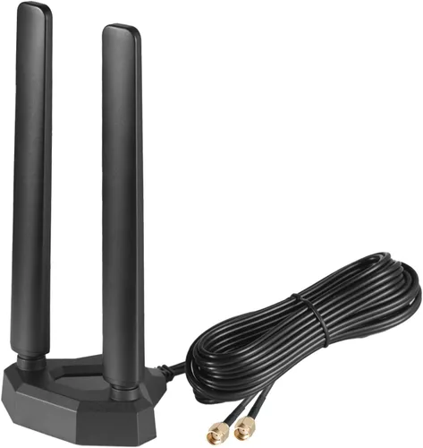 Antena WiFi 6E Tri-Band 2.4GHz, 5GHz y 6GHz Antena de base magnética para PC Computadora de escritorio y Placas base de juegos Router WiFi Tarjeta