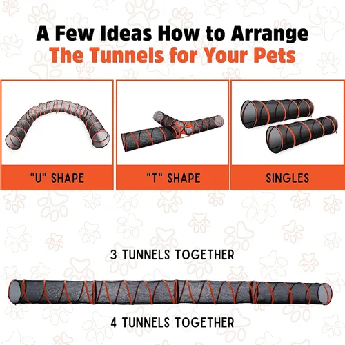 Miniatura 7 de Hide N Side Túneles de Juego para Niños, Túnel Desmontable para Interior y Exterior para Niños, Perros, Bebés, Niños Pequeños, Juguetes para Regalo
