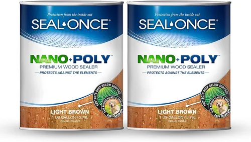Miniatura 26 de Sellador Seal-Once Nano+Poly de madera penetrante con poliuretano, sellador impermeable de alta calidad, 1 galón, cedro bronce Sellador