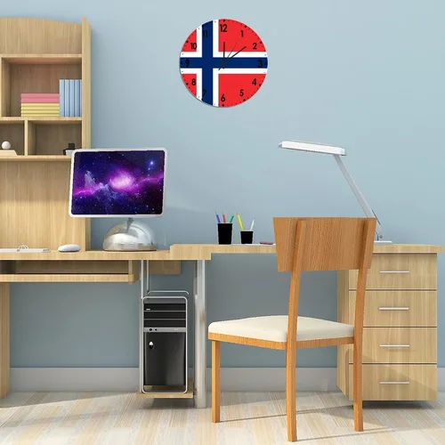 Miniatura 299 de Cheyan Reloj de pared con bandera de Canadá de 12 pulgadas, silencioso, sin tictac, de PVC, funciona con pilas, reloj redondo decorativo, regalo