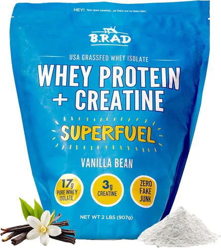 Miniatura 10 de B.rad Superfuel - Aislamiento de proteína de suero alimentado con pasto potenciado con creatina Ingredientes frescos y fáciles de digerir 2