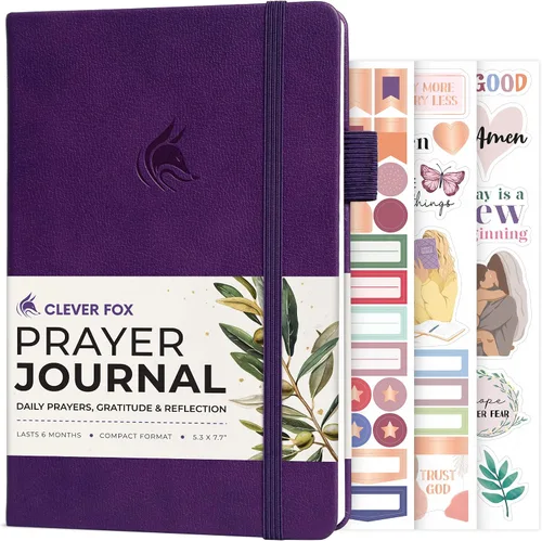 Miniatura 10 de Clever Fox Diario de oración – Cuaderno devocional diario y gratitud – Planificador religioso y libro de dioses – Regalos y accesorios basados