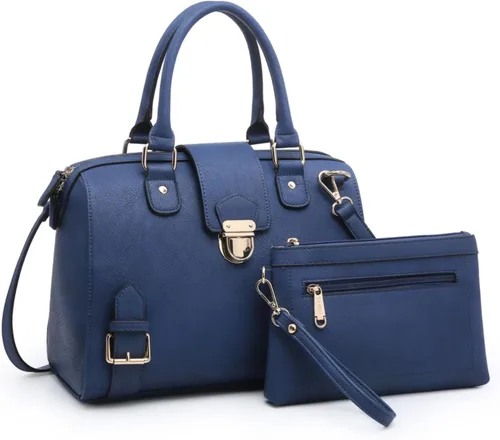 Dasein - Bolso de mano para mujer, diseño de barril, cuero vegano, bolso de hombro, con asa superior, a la moda, bolso de trabajo