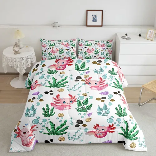 Miniatura 14 de jejeloiu Juego de edredón con patrón de corona, edredón estampado King y Queen para niños y adolescentes, juego de ropa de cama moderno de arte