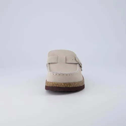 Miniatura 3 de CUSHIONAIRE Zueco de cuero genuino con plantilla de corcho para mujer con +comodidad